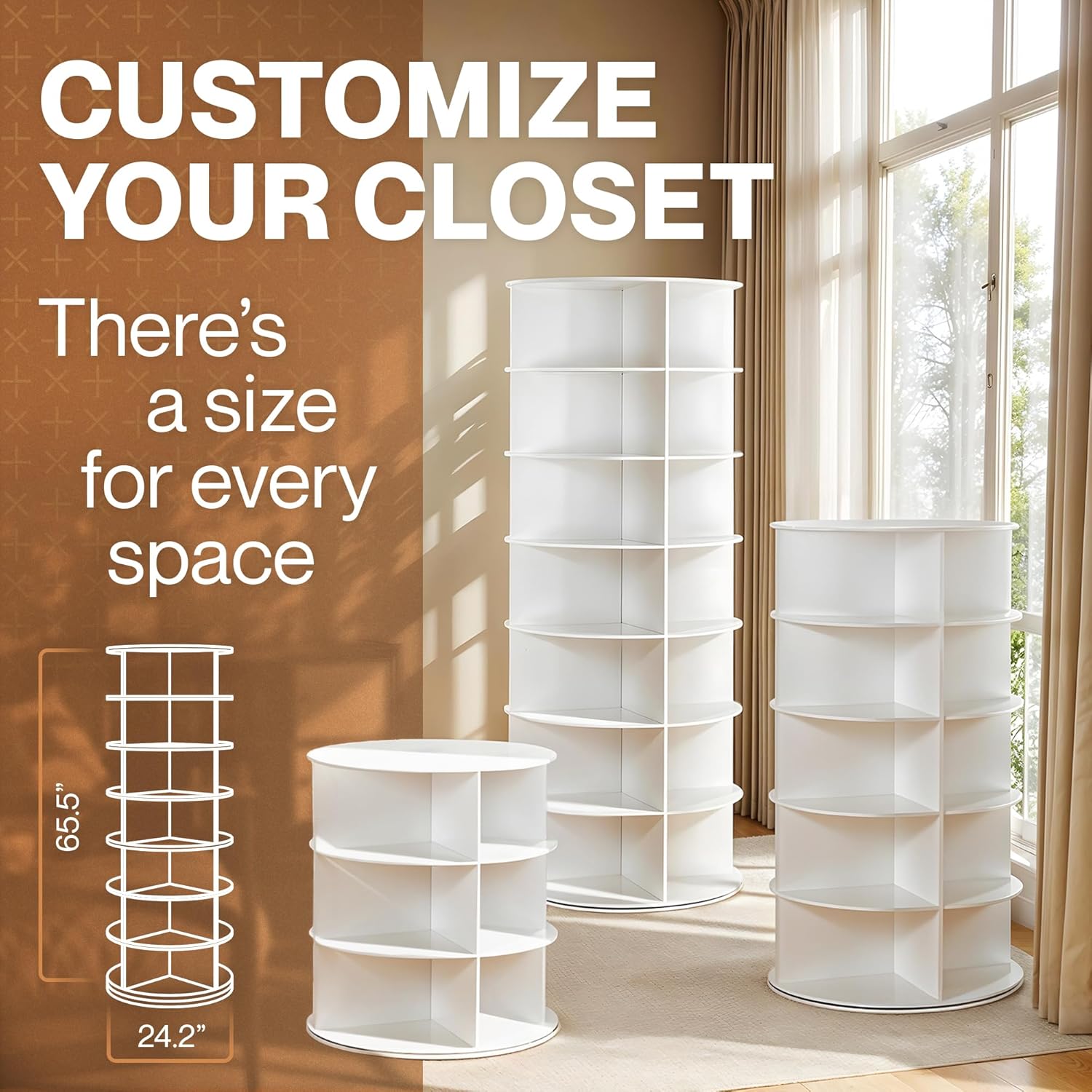 SoleSavvy™ 360° Rotating Shoe Rack – 7-Tier Revolving Shoe Organizer Carousel
