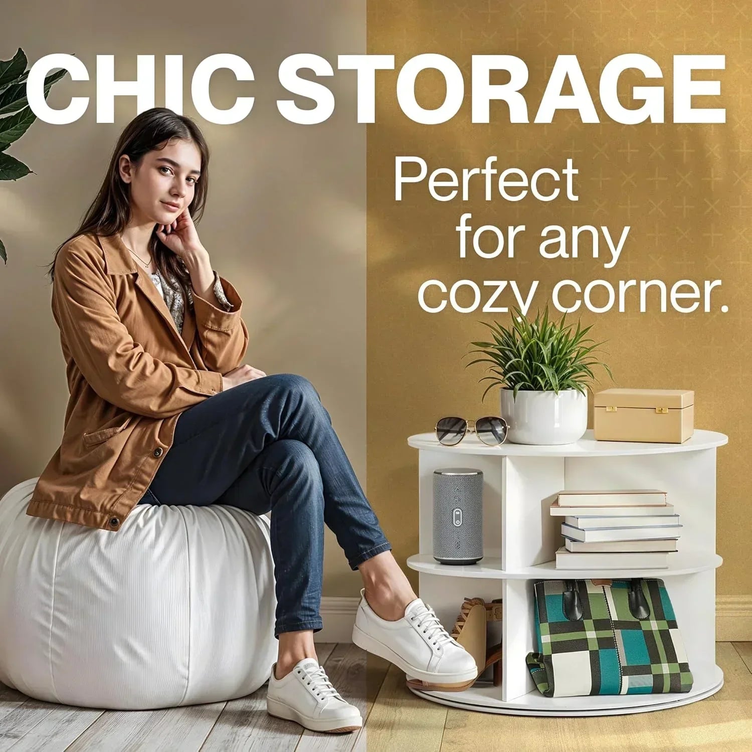 SoleSavvy™ 360° Rotating Shoe Rack – 7-Tier Revolving Shoe Organizer Carousel